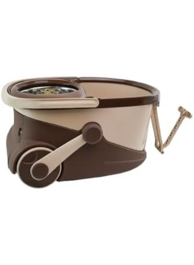 Al Wataneya Bucket with rotating metal wringer and French mop from Al Wataniya, Beige/Brown, 62220117034641 - Image 2